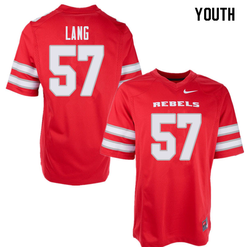 Youth UNLV Rebels #57 Joe Lang College Football Jerseys Sale-Red - Click Image to Close